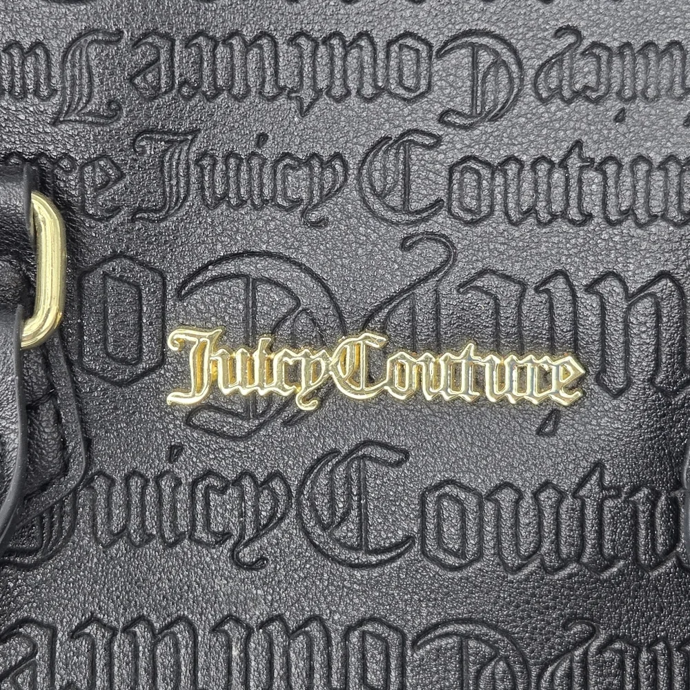 Juicy‎ Couture Speedy Satchel Crossbody Black Embossed bag Pink Heart
